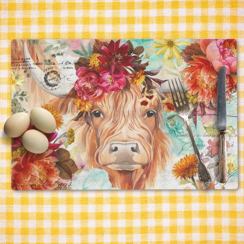 Highland Cow Rustic Boho Farmhouse  Placemat