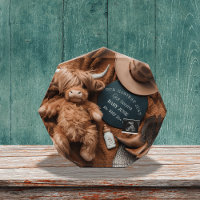Highland Cow Rustic farm pregnancy announcement 