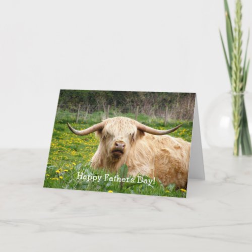 Highland Cow Scotland Custom Greeting Card