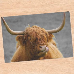 Highland Cow Scotland Rustic Black White Tissue Paper