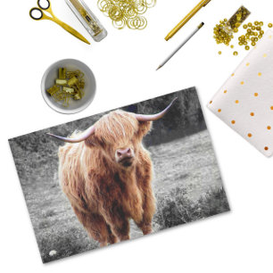 Highland Cow Scotland Rustic Tissue Paper