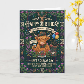 Highland Cow Scottish Birthday Card