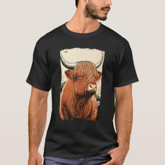 Highland Cow Scottish Cattle Ukiyo 1 T-Shirt
