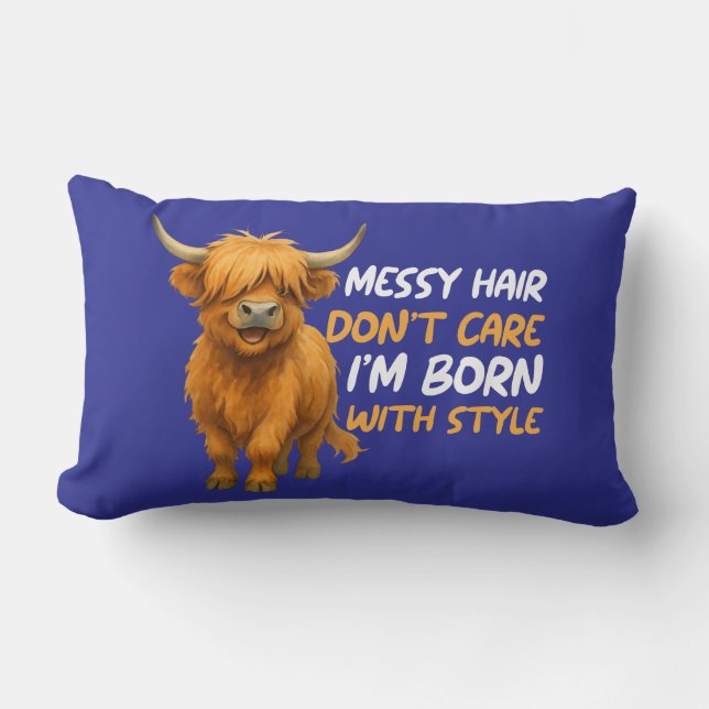 highland cow, scottish cow, scotland, scotland cow lumbar pillow (Front)