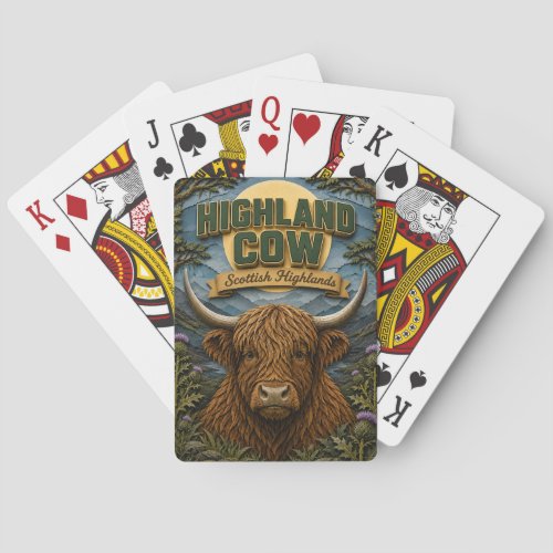 Highland Cow Scottish Highlands POPCUT Poker Cards