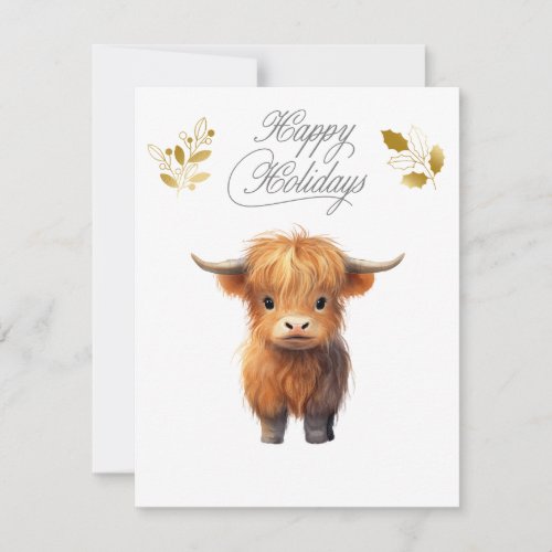 Highland Cow Seasonal Holiday Card