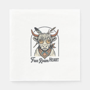 Highland Cow Shirt Free Spirit Vintage Engraving A Napkins