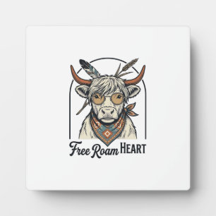 Highland Cow Shirt Free Spirit Vintage Engraving A Plaque