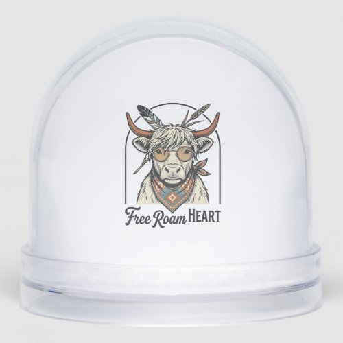 Highland Cow Shirt Free Spirit Vintage Engraving A Snow Globe