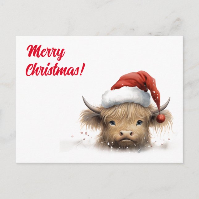 Highland Cow Snow Christmas Personalized Holiday P (Front)