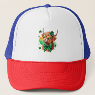Highland Cow St Patrick’s , Lucky Cow Trucker Hat