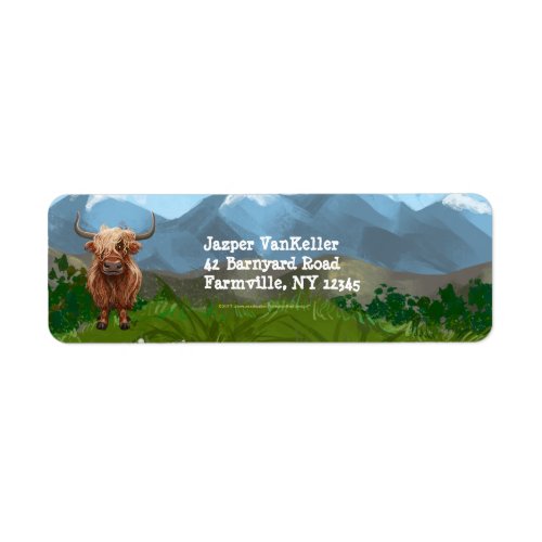 Highland Cow Stationery Label