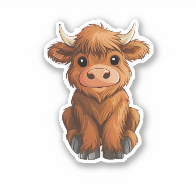 Highland Cow Sticker (Front)
