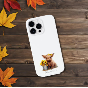 Highland Cow Sunflower Bucket Case-Mate iPhone 14 Pro Max Case