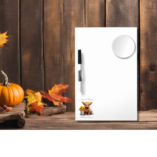 Highland Cow Sunflower Bucket  Dry Erase Board With Mirror