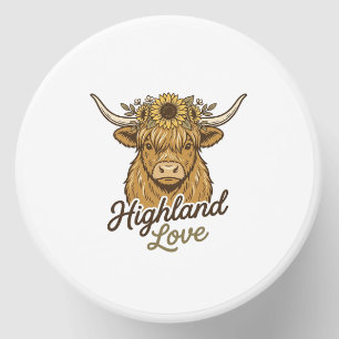 Highland Cow Sunflower Love Vintage Engraving Art_ Mini Candle Favors