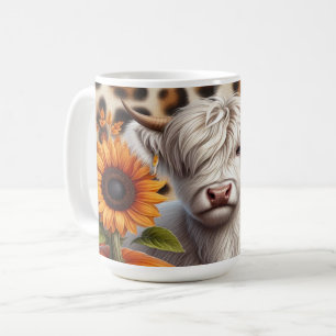 Highland Cow Surrounded by Fall Pumpkins Coffee Mug