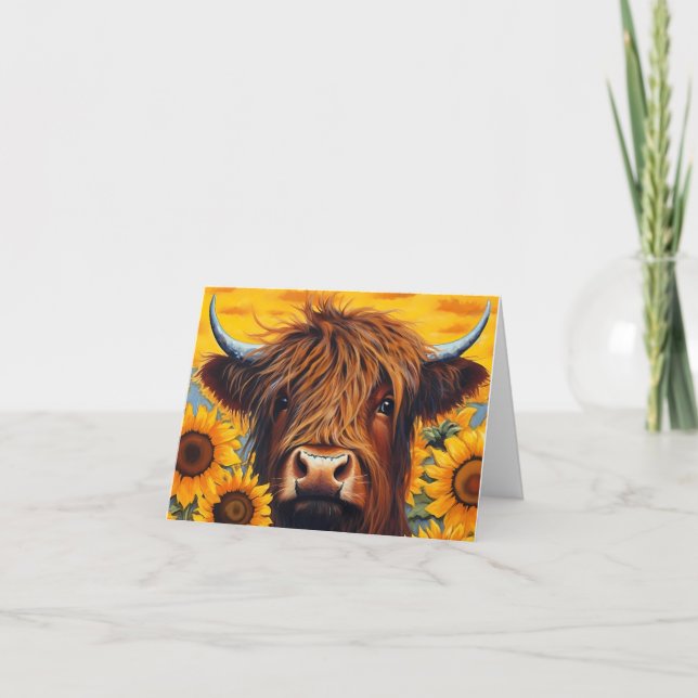 Highland Cow Thank You Card (Front)