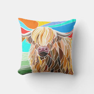 Highland Cow Throw Pillow