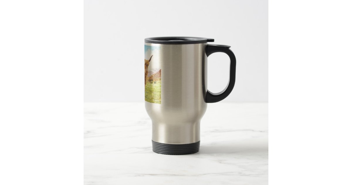 Highland Cow Travel Mug, Highland Cow Travel Mug, Thermal Coffee Mug, Cow Travel  Mug, Highland Cow Thermos Tea Mug 