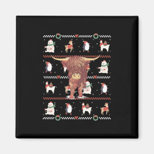 Highland Cow Ugly Christmas Magnet