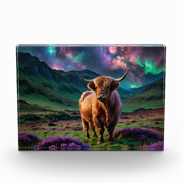 Highland Cow Under The Stars Acrylic Award (Front)