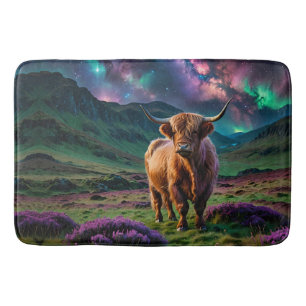 Highland Cow Under The Stars Bath Mat