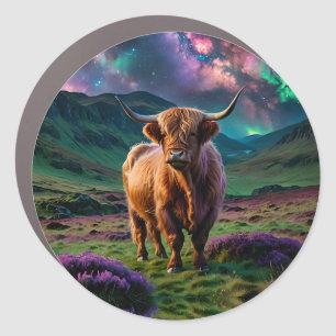 Highland Cow Under The Stars Car Magnet