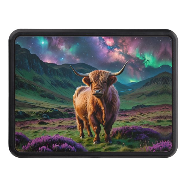 Highland Cow Under The Stars Hitch Cover (Front)