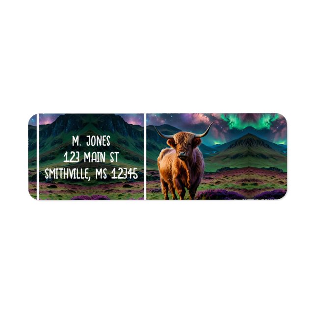 Highland Cow Under The stars Label (Front)