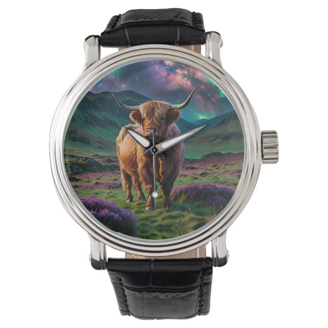 Highland Cow Under The Stars Watch (Front)