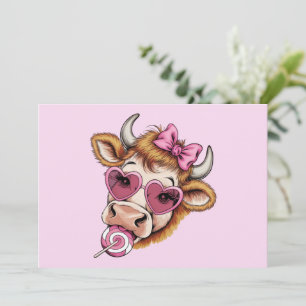 Highland Cow Valentine Coquette Valentine's Day  Invitation