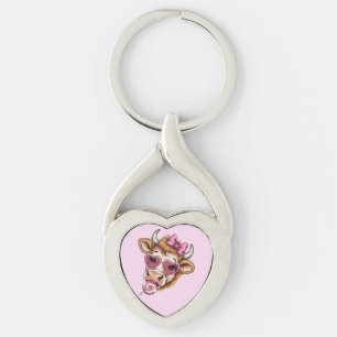 Highland Cow Valentine Coquette Valentine's Day Keychain