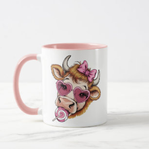 Highland Cow Valentine Coquette Valentine's Day  Mug