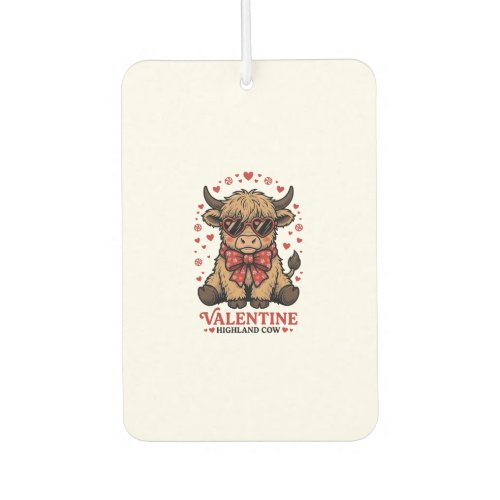 Highland Cow Valentine Cute Vintage Engraving Shir Air Freshener
