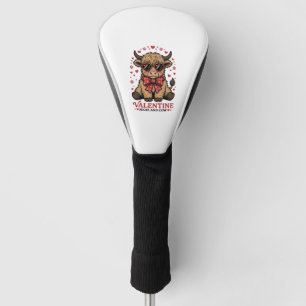 Highland Cow Valentine Cute Vintage Engraving Shir Golf Head Cover