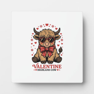 Highland Cow Valentine Cute Vintage Engraving Shir Plaque