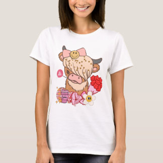 Highland Cow valentine, Western valentine, Xoxo T-Shirt