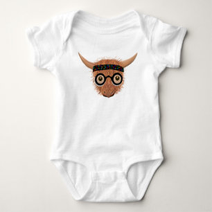 Highland Cow Wears Hippy Specs Infant Creeper