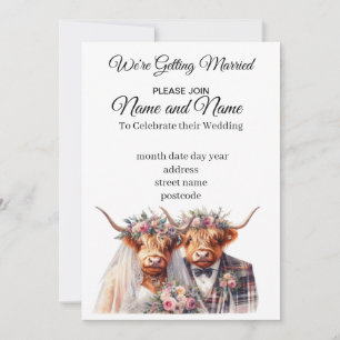 Highland Cow Wedding Invitation