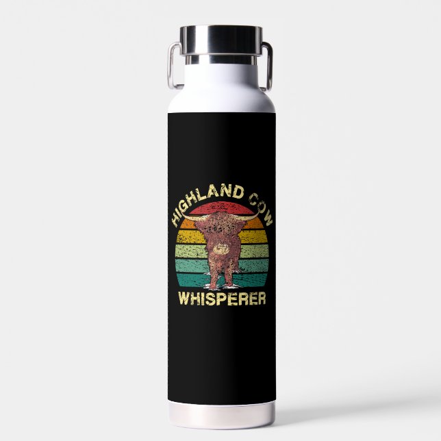 Highland Cow Whisperer  Water Bottle (Front)