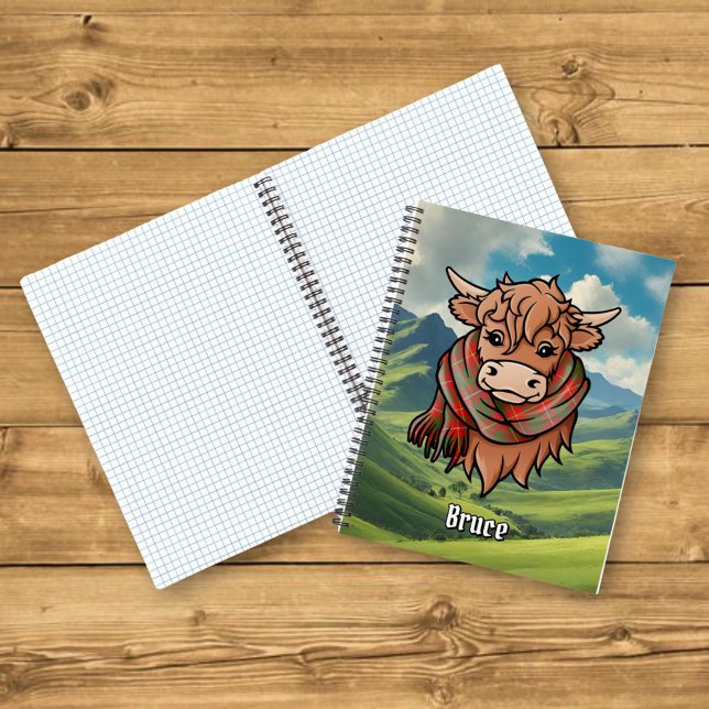 Highland Cow with Bruce Tartan Scarf Notebook (Creator Uploaded)