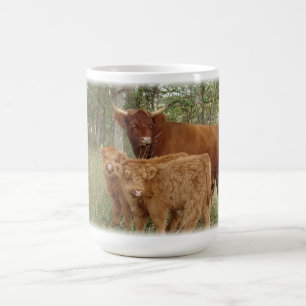 Highland Cow with Calves Coffee Mug