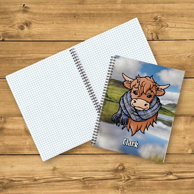 Highland Cow with Clark Tartan Scarf Notebook (Creator Uploaded)