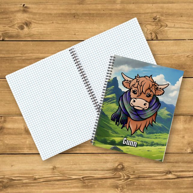 Highland Cow with Gunn Tartan Scarf Notebook (Creator Uploaded)