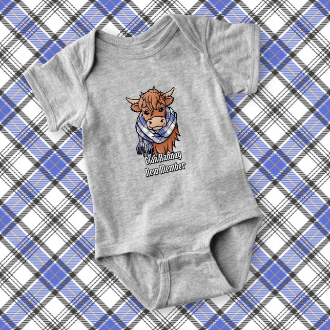 Highland Cow with Hannay Tartan Scarf Baby Bodysuit (Creator Uploaded)