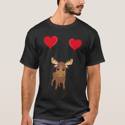 Highland Cow With Heart Balloon Valentines Day Lov T-Shirt