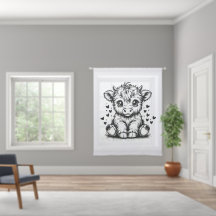 Highland Cow with Hearts