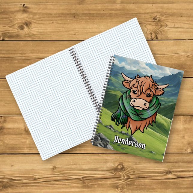 Highland Cow with Henderson Tartan Scarf Notebook (Creator Uploaded)