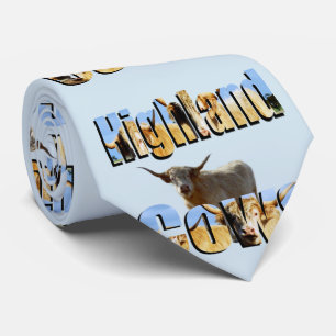 Highland Cow With Highland Cows Picture Logo, Neck Tie